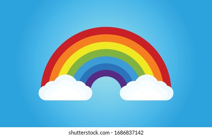 Colorful Rainbow Vector Illustration. Creative Sky Rainbow Cloud Vector Background Template