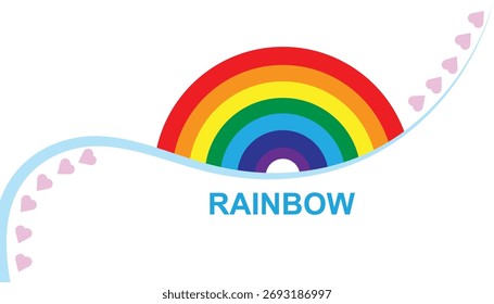 Ilustración vectorial colorida del arco iris. Diseño moderno del Vector de la nube del arco iris del cielo creativo utilizado para el poste de las redes sociales, diseño de la camiseta, Anuncio, cartel.