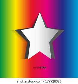 Colorful rainbow vector paper star motive