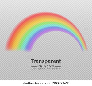 Colorful rainbow Vector realistic. Transparent background templates