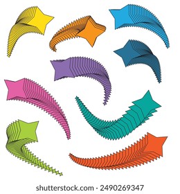 Colorful rainbow vector stars collection. Rainbow stars set. rainbow vector object.