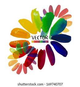colorful rainbow watercolor flower. Vector
