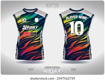 Colorful Rainbow Watermark pattern design, illustration, textile background for sports t-shirt, football jersey shirt mockup for football club. consistent front view