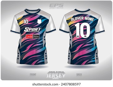 Colorful Rainbow Watermark pattern design, illustration, textile background for sports t-shirt, football jersey shirt mockup for football club. consistent front view