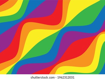 Colorful Rainbow wave vector background,copy space,banner and wallpaper,LGBT color set for Pride Month.