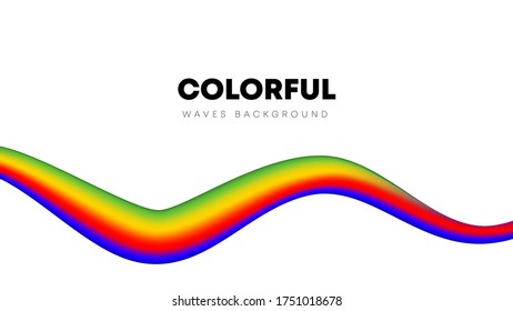 Colorful rainbow waves abstract background