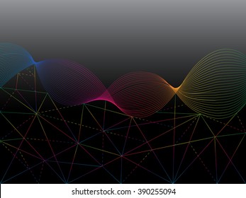 Colorful rainbow waves abstract backround
