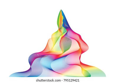 Colorful rainbow waves and lines pattern background as Aggregation and unity concept. Vector illustration.