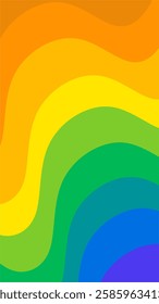 Colorful, rainbow waves, seamless, abstract, gradual background illustrate the sea or ocean water surface in colors of spectrum