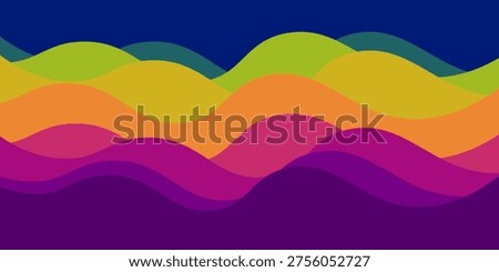 Colorful with rainbow waves, seamless pattern. Gradual background. Illustrate of the sea or ocean water surface in spectrum.