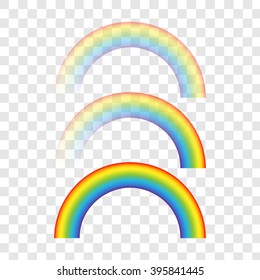 Colorful rainbows. Transparent.Vector