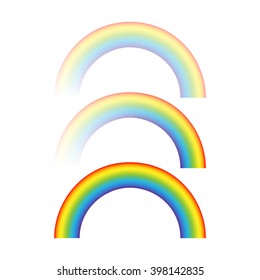 Colorful rainbows. Transparent.Vector