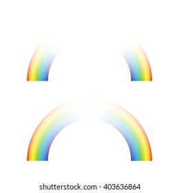 Colorful rainbows. Transparent.Vector
