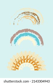 colorful rainbows vector illustration set