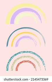 colorful rainbows vector illustration set