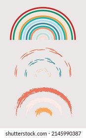 colorful rainbows vector illustration set