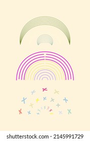 colorful rainbows vector illustration set