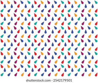 Colorful raindrop pattern background, Abstract multicolored teardrop seamless pattern on white background for textile, Wallpaper, and Graphic Design
