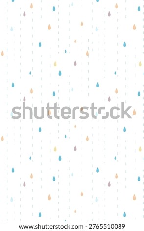 Colorful Raindrop Pattern with Transparent Background