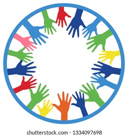 Colorful Raise Up Hands Background for health awareness support hope charity with elegant look