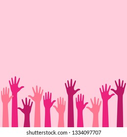 Colorful Raise Up Hands Background for health awareness support hope charity with elegant look