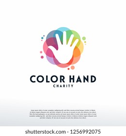 colorful raised hand logo logo vector, Charity logo designs template, design concept, logo, logotype element for template