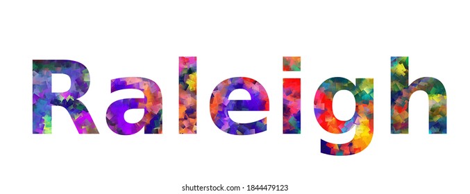 Colorful Raleigh text vector design