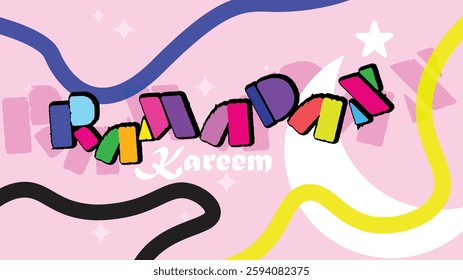 colorful ramadan kareem background vector illustration