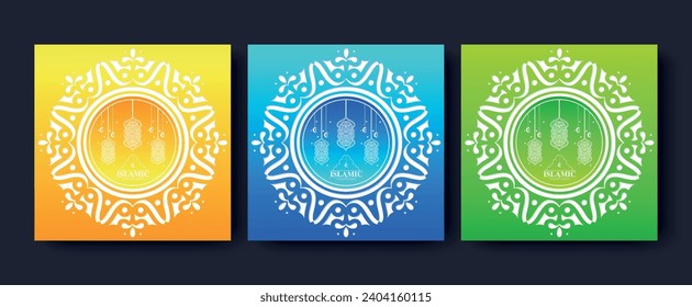 Colorful Ramadan kareem card template