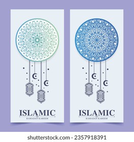 colorful ramadan kareem islamic poster