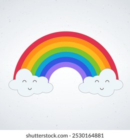 colorful ranbow cute fun happy cartoon spectrum vector illustration