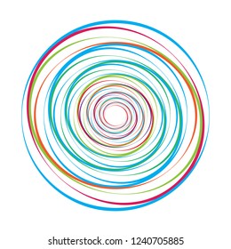 Colorful random circles on white background