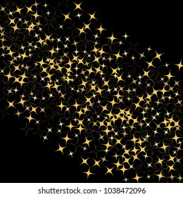 Colorful random circles ring forming diagonal path. Abstract vector background. Flying circular elements isolated on black. Vector illustration. Holiday decorations, paper packaging, textile design