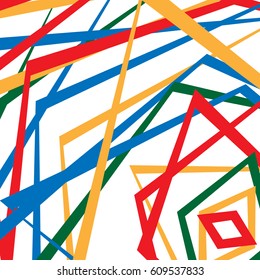 Colorful random edgy pattern. Random overlapping shapes forming rough texture