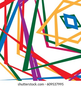 Colorful random edgy pattern. Random overlapping shapes forming rough texture