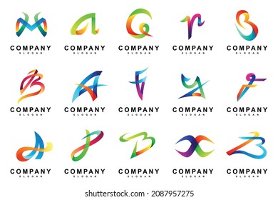 colorful random letter set logo