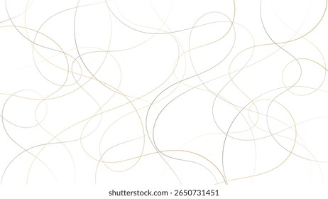Colorful random line scribble chaotic pattern. Decorative random scribble pattern with tangled curved lines. Abstract wavy linear background outlines random chaotic lines vector illustration.