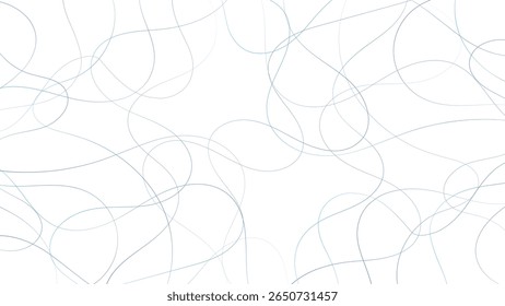 Padrão caótico colorido de rabiscos de linha aleatória. Padrão de rabisco aleatório decorativo com linhas curvas emaranhadas. Fundo linear ondulado abstrato delineia ilustrações de vetores de linhas caóticas aleatórias.