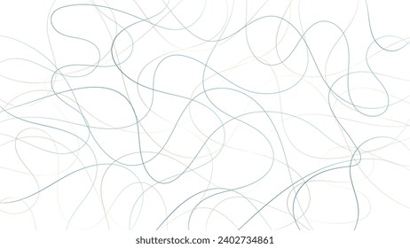 Colorful random pattern line stroke on a transparent background. Decorative pattern with tangled curved lines. Random chaotic lines abstract geometric