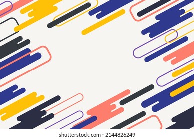 Colorful random shapes abstract background, geometrical circle background with copy space, yellow gray pink blue colored pattern backdrop