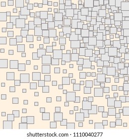 Colorful random squares confetti.  Abstract geometric vector background. Flying square elements isolated. Vector illustration for decorations, paper packaging, textile design
