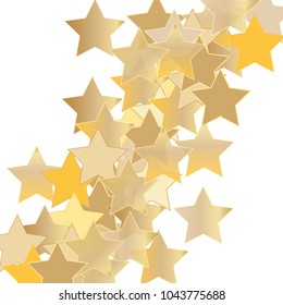 Colorful random stars forming diagonal path. Abstract vector background. Isolated flying rotating circular elements isolated. Vector illustration. Holiday decorations, paper packaging, textile design