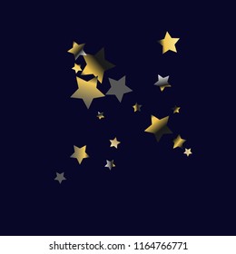 Colorful random stars forming wavy lines. Isolated gradient celestial elements. Platinum chrome metal shine. Festive iridescent holographic shine effect vector template for decorations