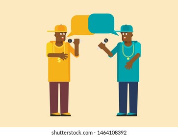 Colorful Rap Battle Flat Vector