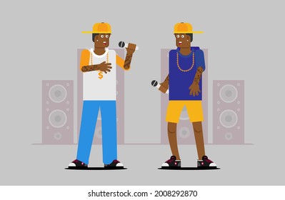 Vector plano de batalla de rap colorido