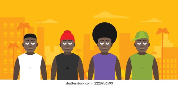 Colorful Rapper Flat Vector set