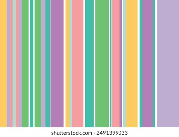 Colorful raster vertical stripes pattern. Simple seamless Easter and summer with thick and thine straight lines stripes. Stylish abstract geometric striped background in bright colours.