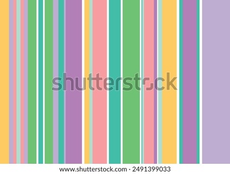 Colorful raster vertical stripes pattern. Simple seamless Easter and summer with thick and thine straight lines stripes. Stylish abstract geometric striped background in bright colours.