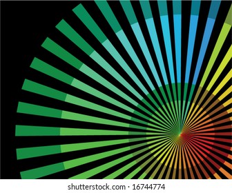 Colorful ray wheel background - vector version