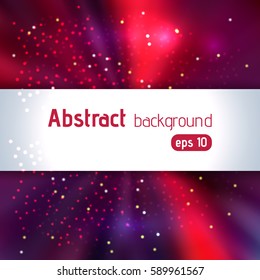 Colorful rays background with place for text. Abstract motion blur background with power explosion. Vector illustration. Pink, red, purple colors. 
